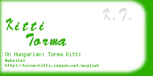 kitti torma business card